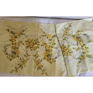 Vintage Set Standard Tastemaker Floral Yellow Pillowcases Bedding Flowers 2‎